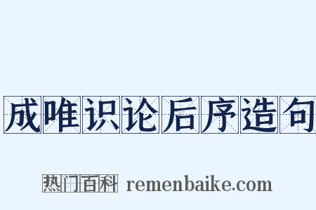 成唯识论后序造句是什么意思的图片